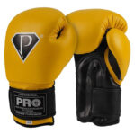 PRO Boxing Gloves Yellow Black Deluxe Series