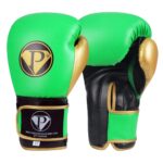 PRO Boxing Gloves Neon Green Black Gold