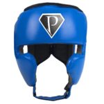 Pro Boxing Blue Leather Headgear Mexican Style