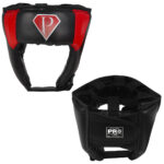 PRO Leather Red-Black Open Face Headgear