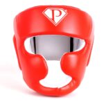 PRO Boxing Sparring Red Training Leather Headgear