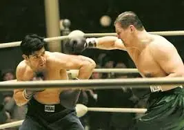 Two boxer fighting